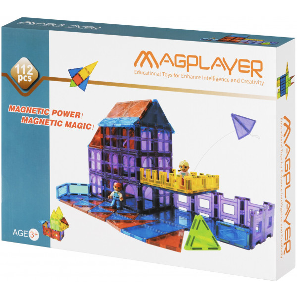 Фото - Магнитный конструктор MagPlayer Плитки 112 эл. (MPL-112)