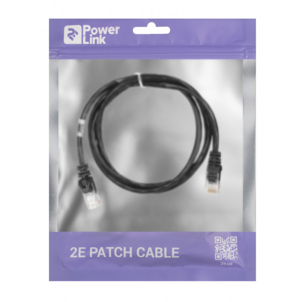 Фото - Кабель патч-корд 2E Cat 5e UTP RJ45 26AWG 1.20 Black (2E-PC5ECA-120BK)