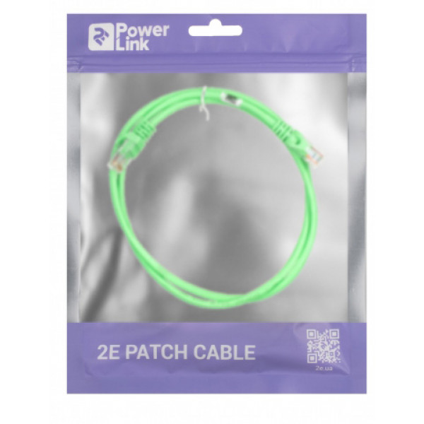 Фото - Кабель патч-корд 2E Cat 5e UTP RJ45 26AWG 1.00 m Green (2E-PC5ECOP-100GRN)