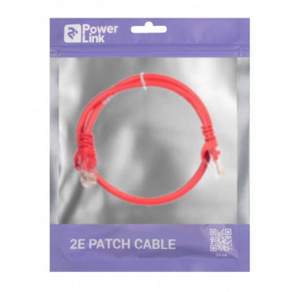 Фото - Кабель патч-корд 2E Cat 5e UTP RJ45 26AWG 1.50 m Red (2E-PC5ECOP-150RD)