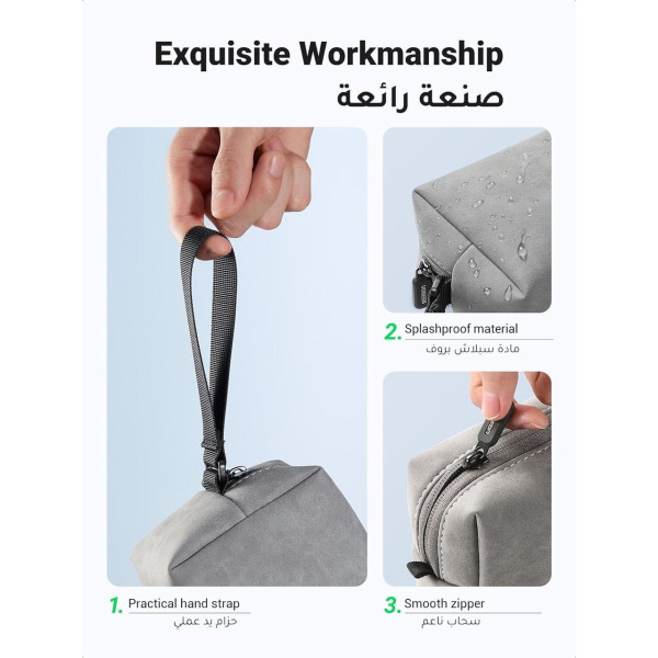 Фото - Органайзер для хранения кабелей UGREEN LP285 Electronics Accessories Storage Bag with Lanyard Gray (80520)