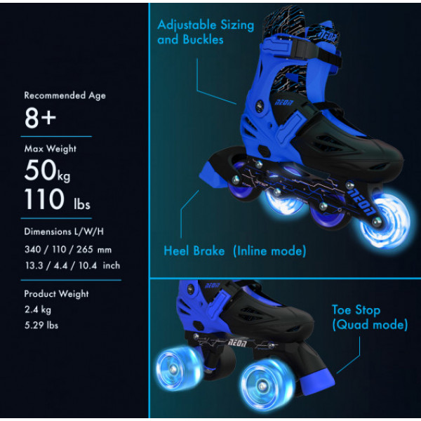 Фото - Ролики Neon Combo Skates Blue (NT09B4)