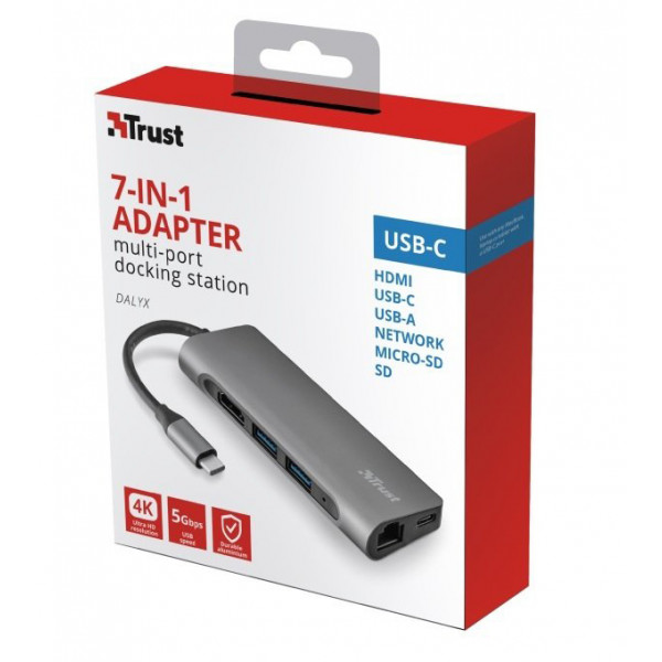 Фото - Хаб USB Trust Dalyx 7-In-1 USB-C Aluminium (23775)
