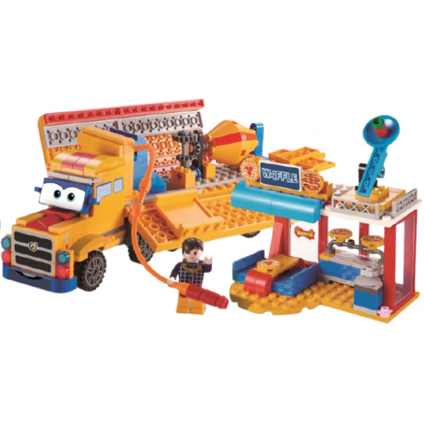 Фото - Пластиковый конструктор Super Wings Small Blocks Buildable Vehicle Set грузовик и магазин (EU385008)