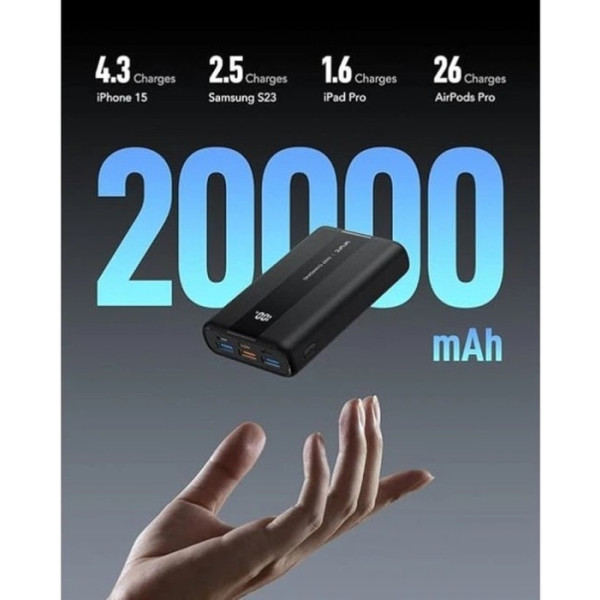 Фото - Батарея мобильная Vrurc T2055 20000mAh 22.5W (D9A-SL-2055BLACK-DE) Black