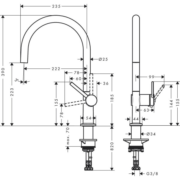 Фото - Смеситель кухонный Hansgrohe Talis M54 Сталь (72804800)