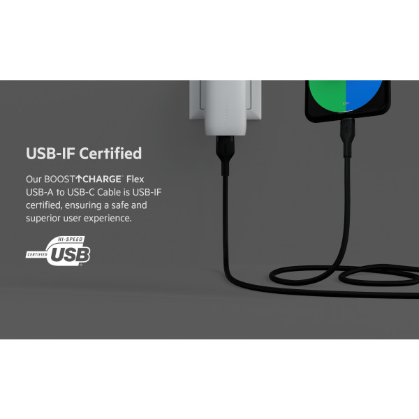 Фото - Кабель синхронизации данных Belkin USB-A - USB-C 2 м Black (CAB008BT2MBK)