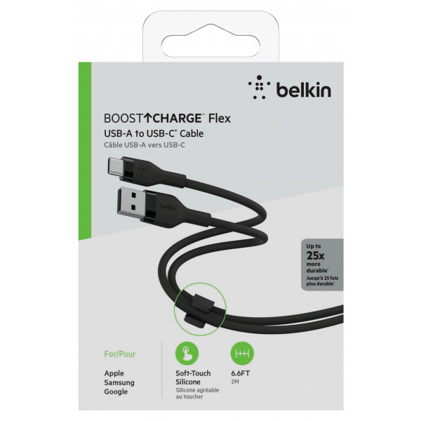 Фото - Кабель синхронизации данных Belkin USB-A - USB-C 2 м Black (CAB008BT2MBK)