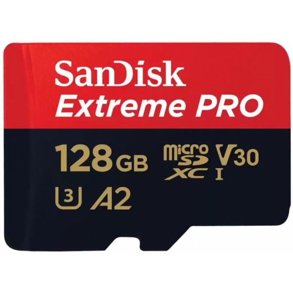 Фото - Карта памяти SanDisk microSD 128GB C10 UHS-I U3 Extreme Pro V30+SD (SDSQXCD-128G-GN6MA)