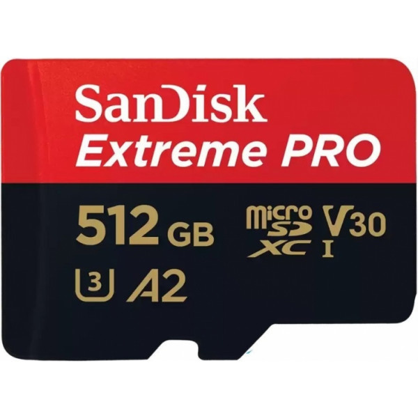 Фото - Карта памяти SanDisk microSD 512GB C10 UHS-I U3 Extreme Pro V30+SD (SDSQXCD-512G-GN6MA)
