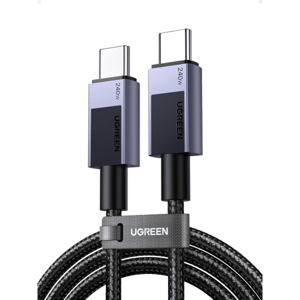 Фото - Кабель синхронизации данных UGREEN L513 USB-C to USB-C PD 3.1 240W 2m Space Gray (45068)