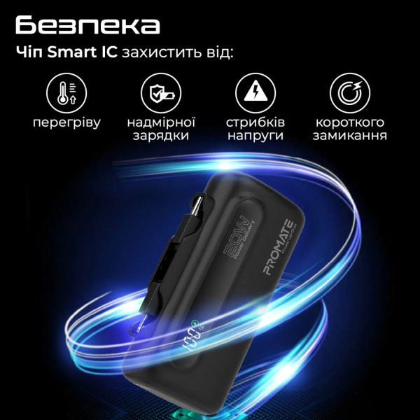 Фото - Батарея мобильная Promate 5000mAh USB-C, Lightning (powerup-duo.black)