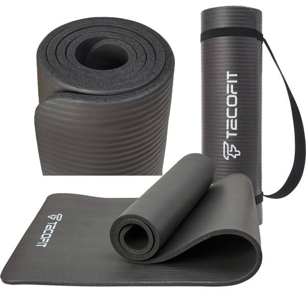 Фото - Коврик для йоги и фитнеса TECOFIT 183х61х1 см NBR Black (TOP20106462/2)