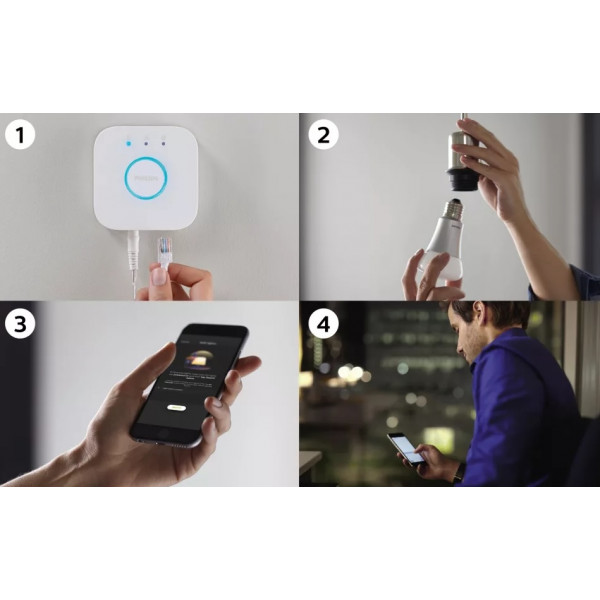 Фото - Умная лампа Philips Bridge E27 White 2 шт. та GU10 White 2 шт. (BRIDGE+E27W2P+GU10W2P)