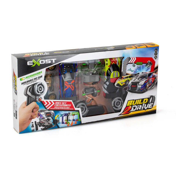 Фото - Набор машинок на радиоуправлении Exost ''BUILD 2 DRIVE'' DUO PACK RACE SET желтая и синяя (20705)