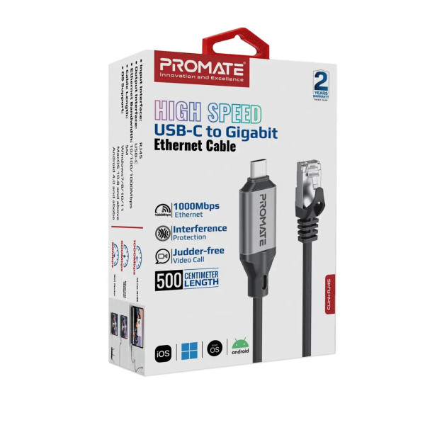 Фото - Переходник USB Type-C - RJ-45 Promate clink-rj45