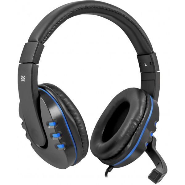 Фото - Гарнитура проводная игровая Defender Warhead G-160 Black/Blue (64118)