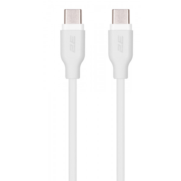 Фото - Кабель синхронизации данных 2E USB-C - USB-C Glow 60W 1 m White (2E-CCCC-WH)
