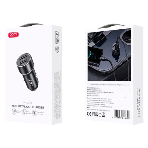 Фото - Автомобильное зарядное устройство XO CC53.black