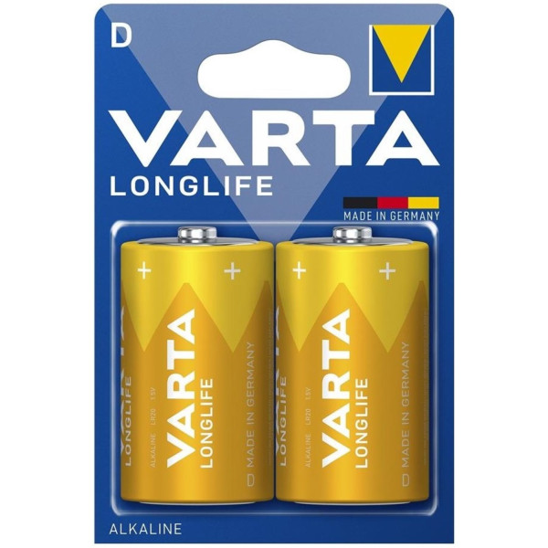 Фото - Аккумулятор Varta Longlife щелочная D(LR20) блистер 2 шт. (04120101422)
