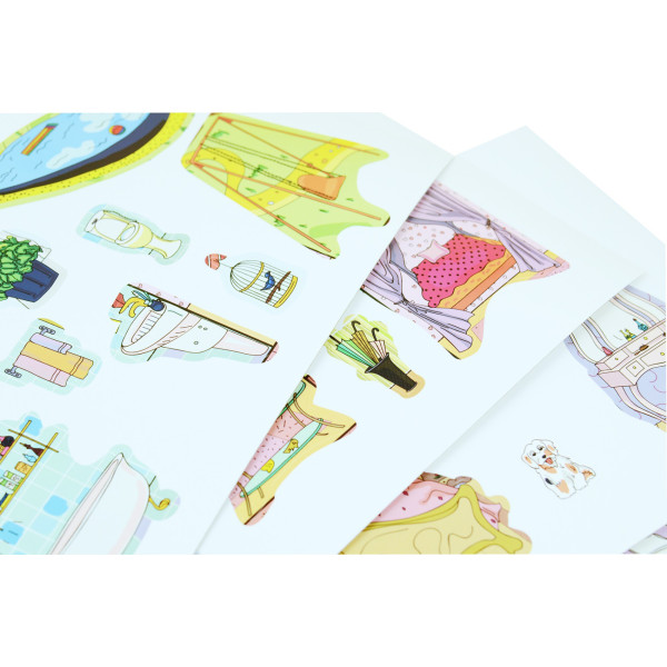 Фото - Настольная игра (5-7 лет) Умняшка с многоразовыми наклейками Кукольный домик (КП-003)