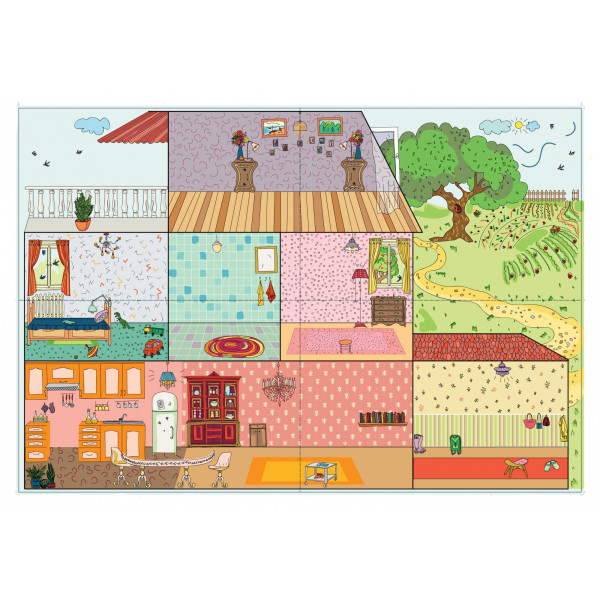 Фото - Настольная игра (5-7 лет) Умняшка с многоразовыми наклейками Кукольный домик (КП-003)