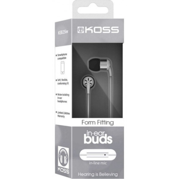 Фото - Наушники вкладыши проводные Koss KEB25iW In-Ear Mic White