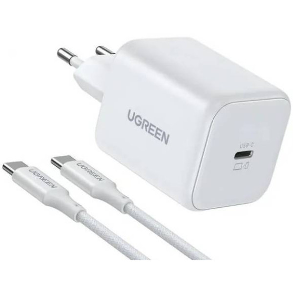 Фото - Сетевое зарядное устройство UGREEN X524 45W USB-C GaN Fast Charger Set White (65055) Фото - Сетевое зарядное устройство UGREEN X524 45W USB-C GaN Fast Charger Set White (65055)