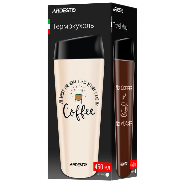 Фото - Термокружка Ardesto Coffee Time 450 мл Black (AR2645BC)