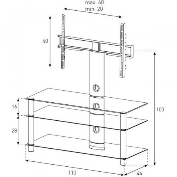 Фото - Тумба для телевизора Sonorous NEO 1103-C-SLV