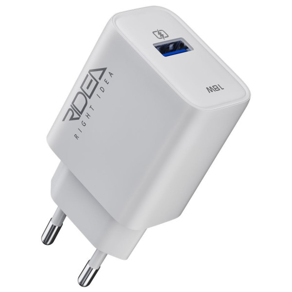Фото - Сетевое зарядное устройство Ridea Rapid 1USB QC 18W White (RW-18120)