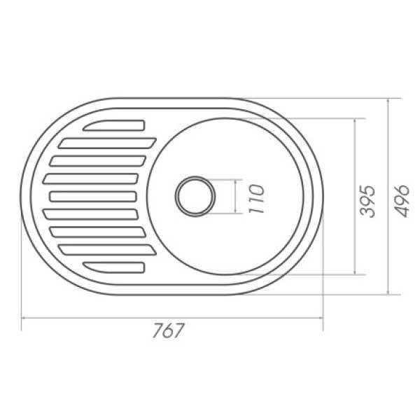Фото - Мойка кухонная Platinum 7750 LIRA матовая Черный металлик