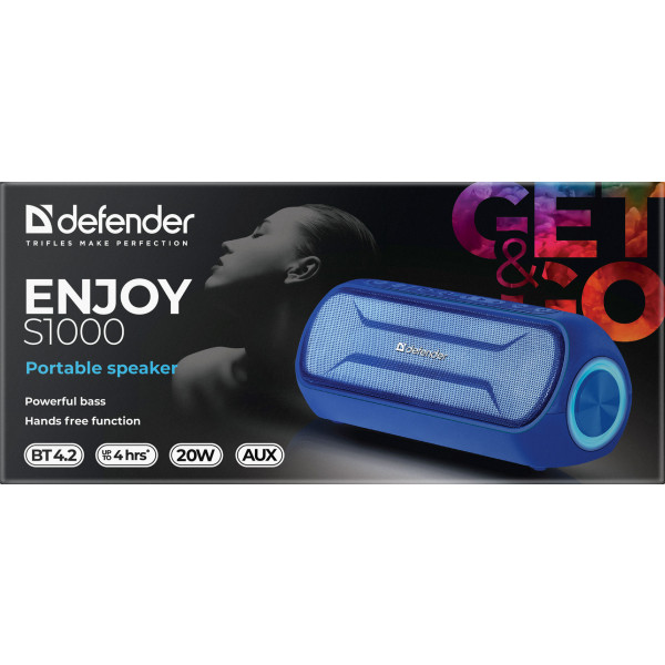 Фото - Портативная акустика Defender Enjoy 1.0 S1000 20W Bluetooth Blue (65687)