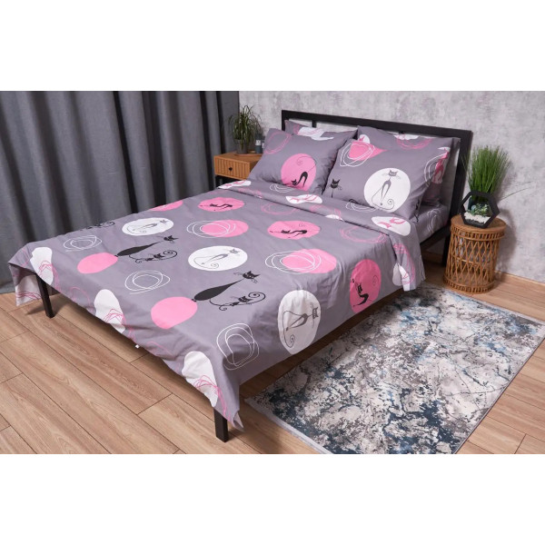 Фото - Комплект постельного белья Moon&Star Бязь Gold Люкс «Mauve Cats» 200х220 нав. 2х50х70 (MS-820002624) Фото - Комплект постельного белья Moon&Star Бязь Gold Люкс «Mauve Cats» 200х220 нав. 2х50х70 (MS-820002624)