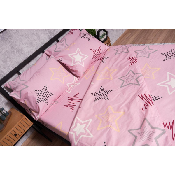 Фото - Комплект постельного белья детский Moon&Star Бязь Gold Люкс Alpha Pink 110х140 нав. 2х50х50 (MS-830000082)