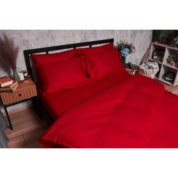 Фото - Комплект постельного белья Moon&Star Satin Stripe Stripe Red 175х210 (MS-820003577)