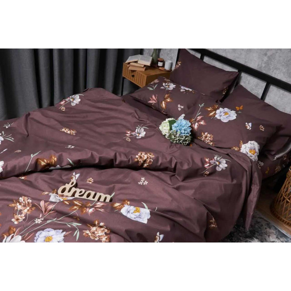 Фото - Комплект постельного белья Moon&Star Микросатин Premium Floral Mocha 160х220 нав. 4х50х70  (MS-820005028)