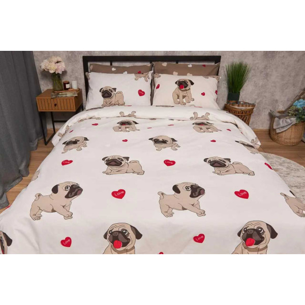 Фото - Комплект постельного белья Moon&Star Бязь Gold Люкс Bulldog Love 160х220 нав. 2х40х60 (MS-820005725)