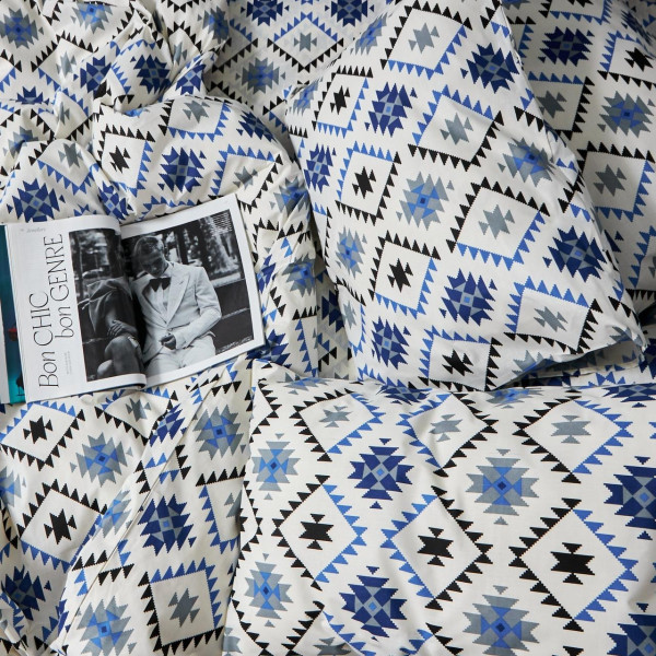 Фото - Комплект постельного белья Moon&Star Бязь Gold Люкс Blue Mosaic King Size 220x240 (MS-820005985)