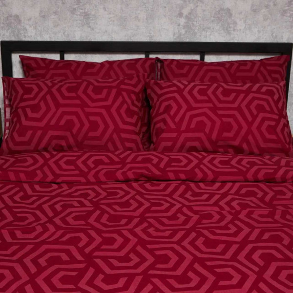 Фото - Комплект постельного белья Moon&Star Бязь Gold Люкс Burgundy Charm 160х220 нав. 2х40х60 (MS-820006110)