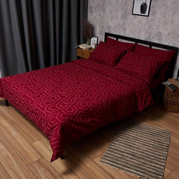 Фото - Комплект постельного белья Moon&Star Бязь Gold Люкс «Burgundy Charm» King Size 220x240 см нав. 2х40х60 (MS-820006090) Фото - Комплект постельного белья Moon&Star Бязь Gold Люкс «Burgundy Charm» King Size 220x240 см нав. 2х40х60 (MS-820006090)