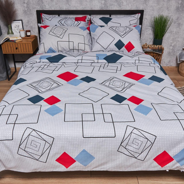 Фото - Комплект постельного белья Moon&Star Бязь Gold Люкс «Urban Grid» 143х210 см нав. 4х70х70 (MS-820007124)