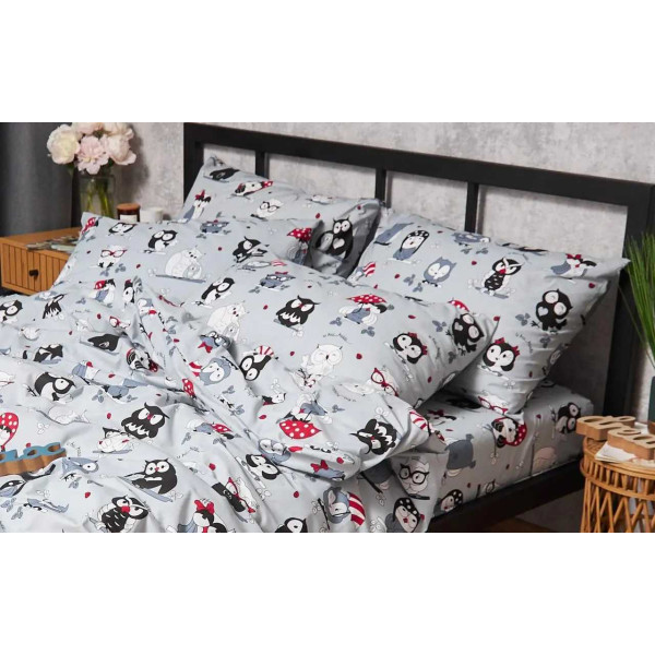 Фото - Наволочка Moon&Star Бязь Gold Люкс Owls Gray 40х60 см 2 шт. (MS-840000685)