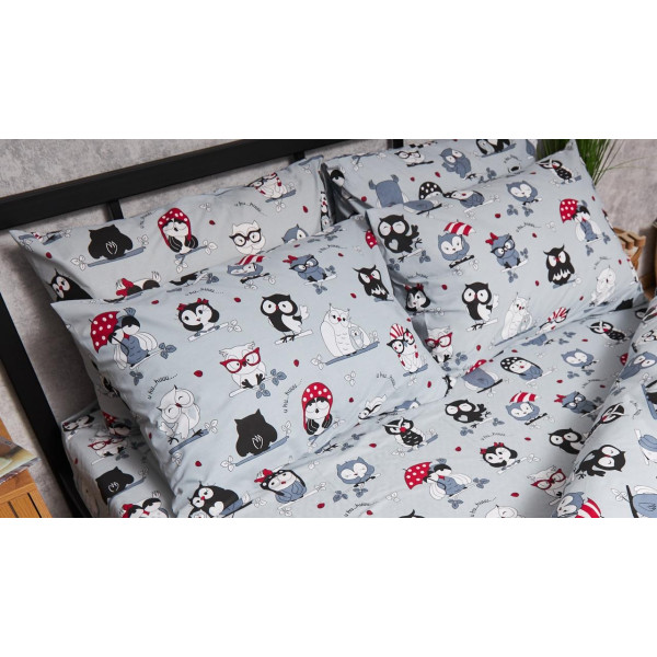 Фото - Наволочка Moon&Star Набор Бязь Gold Люкс Owls Gray 50х50 2 шт. (MS-840000686)