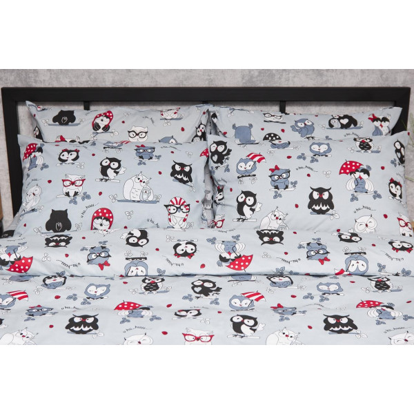 Фото - Наволочка Moon&Star Набор Бязь Gold Люкс Owls Gray 50х50 2 шт. (MS-840000686)