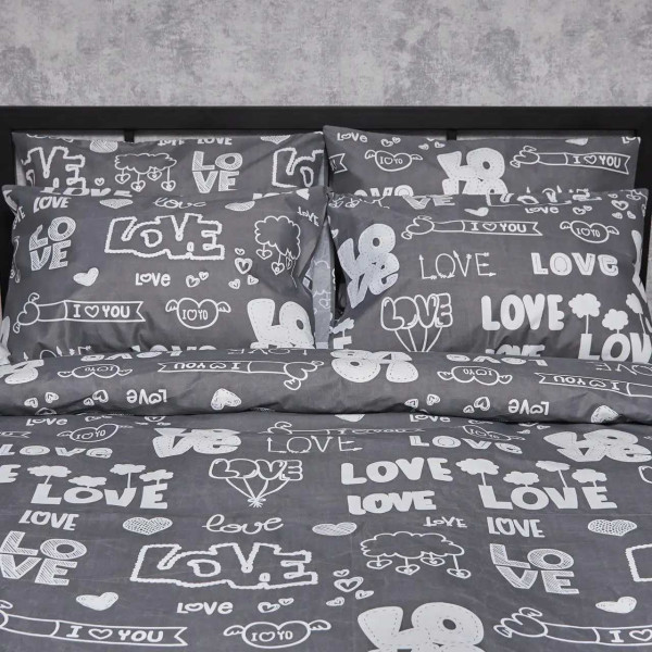 Фото - Наволочка Moon&Star Микросатин Premium Love Script 60х60 см 2 шт. (MS-840001114)
