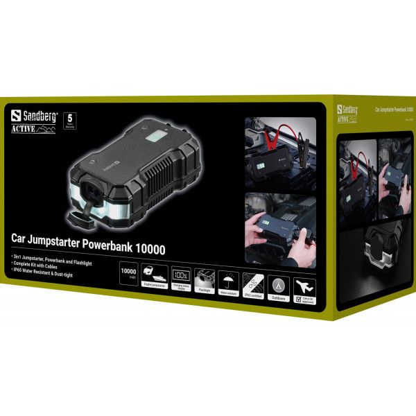 Фото - Батарея мобильная Sandberg Jumpstarter 10000mAh 18W USB-C,USB-A фонарь 2W (420-98)