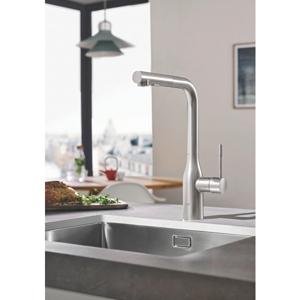 Фото - Смеситель кухонный Grohe Accent Ohm L Dual Spray Суперсталь (30432DC0)