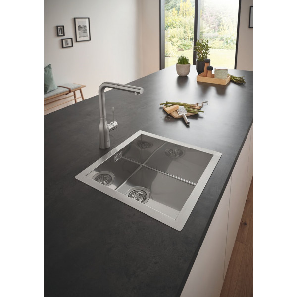 Фото - Смеситель кухонный Grohe Accent Ohm L Dual Spray Суперсталь (30432DC0)