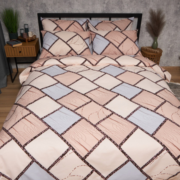 Фото - Комплект постельного белья Moon&Star Бязь Gold Люкс Cozy Puzzle King Size 220x240 нав. 4х70х70 (MS-820009034)